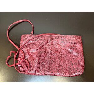 Vintage Shoulder Bag Paisley Flower Leaf Pattern Faux Leather